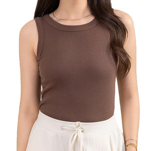 Camisetas de Verano de Alta Calidad para Mujer, sin Mangas, con Encaje Bordado, Lentejuelas, Fruncidas, de Algodón y Spandex, Ecológicas, de Secado Rápido - Product Image 1