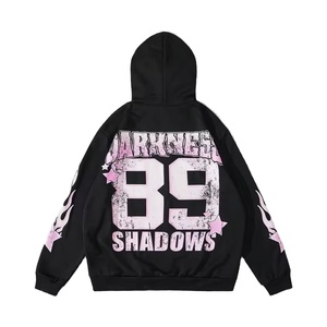 Sweat-shirts pour hommes populaires, style streetwear vintage d'hiver, pull thermique élégant, design uni teint numérique, 100% coton molleton, vente en gros - Product Image 2