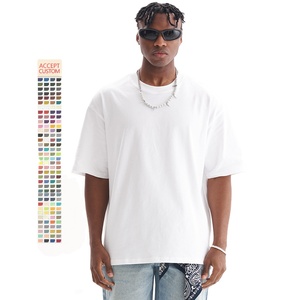 Ropa de calle de moda personalizada para hombre, camisetas de algodón de alta calidad para hombre, camisetas de manga corta con hombros caídos - Product Image 1