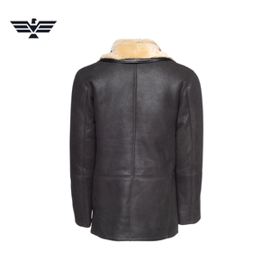 Veste de moto slim en cuir PU noir pour homme, doublure en fausse fourrure, col rabattable, fermeture éclair, respirante, coupe-vent, manteau décontracté d'hiver - Product Image 6