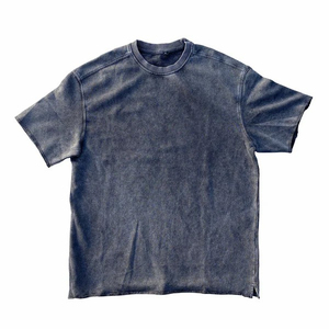 T-shirt Boxy Court à Épaules Tombantes Personnalisé pour Homme, Effet Délavé au Soleil et Acide, Coton Lourd Respirant, Coupe Oversize, Fournisseur - Product Image 2