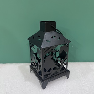 Artisan Design Halloween Iron <b>Lantern</b> with <b>Black</b> Finish Decorative for Parties Model L652 - Product Image 4
