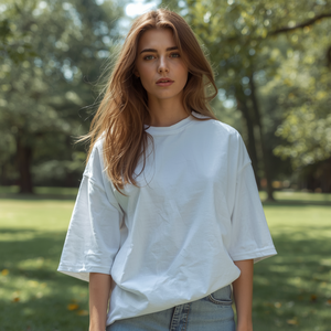 เสื้อยืดผู้หญิงผ้าเดนิม/แคนวาสแบบร่องลาย  รักษ์โลก ใส่สบาย ทรงปกติ สำหรับฤดูร้อน  รับสั่งทำได้ - Product Image 4