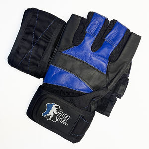 Gants de musculation professionnels bleus et noirs avec bandes de maintien robustes pour les poignets |   Poignée antidérapante de qualité supérieure pour un équipement de musculation ultime - Product Image 6