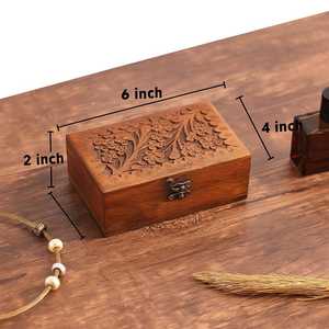 Handmade Wooden Jewelry <b>Box</b> With Carved <b>Floral</b> Design For Storage And Display by AALIYAN IMPEX - Product Image 5