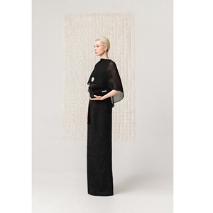 Chemisiers pour femmes à faible MOQ, sans manches, OBSIDIAN FLOW CAPE, élégants, été-printemps, en triacétate coréen premium, ODM, chemisiers soyeux pour femmes - Product Image 6