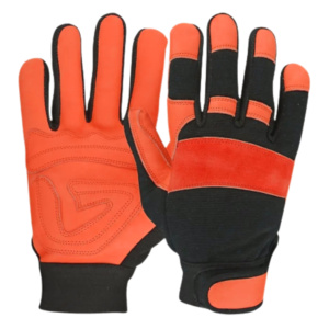 Gants mécaniques en cuir de vachette grainé renforcé de qualité supérieure, protection des mains pour la sécurité industrielle, résistants à la chaleur pour la construction - Product Image 3