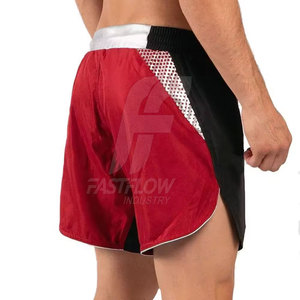 Shorts de boxe en polyester à séchage rapide pour adultes, respirants, avec impression de logo en couleurs personnalisées et taille confortable - Product Image 4
