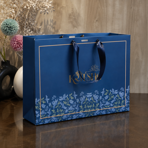 Elegant Foil Branded <b>Paper</b> Gift Bags with Ribbon Handles for Wedding Gifts Fashion Jewelry and Retail Packaging - Product Image 2