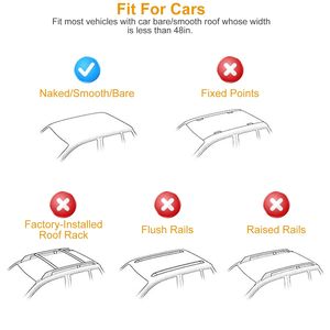 Barre transversale de toit universelle en aluminium de 47,24 pouces, porte-bagages de toit, capacité de 165 lb, compatible avec la plupart des véhicules, voitures et fourgonnettes - Product Image 3