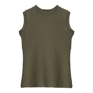 Débardeur Camisole Femme Écologique en Coton Biologique à Séchage Rapide, Très Extensible, Col Rond, Respirant, Couleur Unie, Style Streetwear - Product Image 6