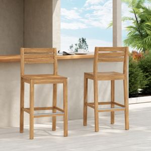 Lujo Taburetes para Mostrador de Madera de Teca de Indonesia Sillas de <b>Bar</b> Modernas Muebles de Jardín Comercial para Hotel Café - Product Image 1