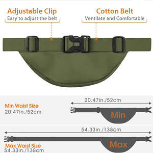 Riñonera Grande Impermeable de Poliéster para Hombre y Mujer, Bolso Cruzado de Pecho con 3 Bolsillos con Cremallera, Riñonera Deportiva de Viaje - Product Image 5