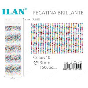Ilan Adesivi Brillanti 3mm 1500pz Multicolore per Lavori Creativi - Product Image 3