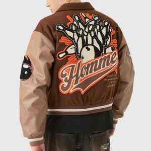 Blouson Bomber Vert Personnalisé Style Universitaire pour Jeunes, en Coton Uni, Type Letterman, Streetwear, Vente en Gros - Product Image 6