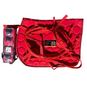 Juego de Silla de Montar Inglesa Multiusos con Brida de Nailon Ligera y Transpirable y Vendas de Forro Polar - Product Image 1