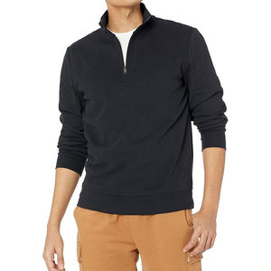 Sweat-shirt à demi-zip personnalisé de haute qualité pour hommes, grande taille, vente en gros, sweat-shirts unis en polyester respirant - Product Image 1