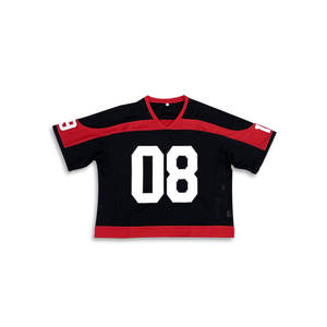 Camiseta de fútbol personalizada 2026 de corte holgado estilo urbano, camiseta de fútbol de malla – Camiseta holgada con cuello en V totalmente estampada - Product Image 1