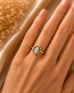 แหวนเพชรทรงมาร์คีส์ขนาด 7 US ไซส์ ผลิตในห้องปฏิบัติการ เงินแท้ 925  ทอง 9kt, 14kt, 18kt สำหรับเครื่องประดับผู้หญิง - Product Image 2