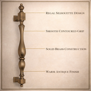 Poignée de porte en laiton massif SOLARIUS, finition moderne |   Portes en bois durables pour l'entrée des hôtels en extérieur |   Matériel architectural - Product Image 5