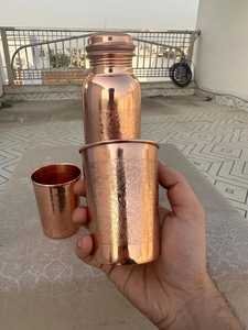 BURAQ HANDICRAT Copper Water <b>Bottle</b> 1L Design for Travel copper <b>bottle</b> set - Product Image 4