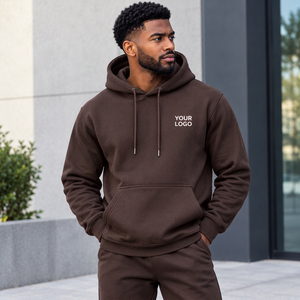 Sweat-shirt à capuche brodé pour homme en molleton de coton avec design personnalisé sur la poitrine pour vêtements décontractés haut de gamme - Product Image 1