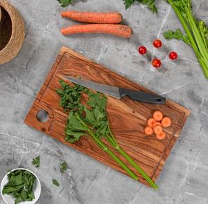 Planche à découper en bois naturel de haute qualité, surface de préparation alimentaire pour la cuisine, épaisse et durable - Product Image 3