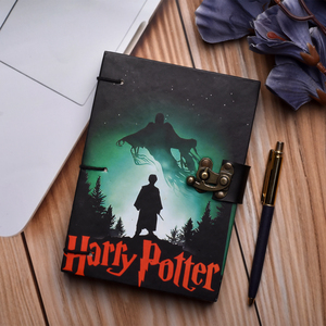 สมุดบันทึกทำมือธีมแฟนตาซี A5 พร้อมกุญแจล็อค |   สมุดโน้ต 200 หน้า เขียนได้สองด้าน ดีไซน์เวทมนตร์ยามค่ำคืน ปกเป็นมิตรกับสิ่งแวดล้อม - Product Image 5