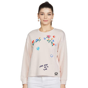 Sudaderas de Felpa 100% Algodón para Mujer, Bordadas con Logotipo Personalizado, Diseño Urbano con Hombros Caídos, Venta al Por Mayor - Product Image 1