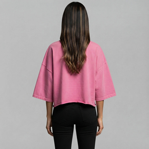 Nouveauté 2025 – T-shirt court en jersey 100 % coton pour femme, respirant, léger, couleur unie, avec appliqués, idéal pour l'été - Product Image 4