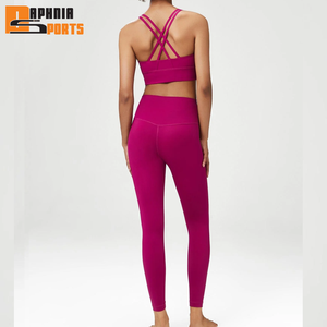 Women's Plus Size Gym Sportswear Yoga Set Tops Leggings Mid Waist Solid Spandex/Nylon Four-Way Stretch Custom Logo Wholesale - Product Image 5