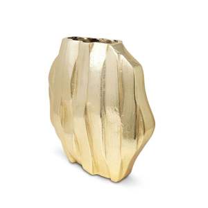 Jarrón Decorativo Dorado Moderno al por Mayor |   Jarrón de Flores Geométrico con Acabado Texturizado, Adorno de Mesa de Alta Gama para Sala de Estar, Jarrón de Aluminio - Product Image 2