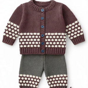 Warm Baby <b>Knit</b> Outfit <b>Set</b> For Newborn Soft Winter Clothing Comfortable Infant Wear Custom Size OEM Production - Product Image 1