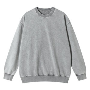 Sweat-shirts imprimés pour hommes en coton French Terry 100% délavé à l'acide, style vintage, col rond, effet usé - Product Image 1