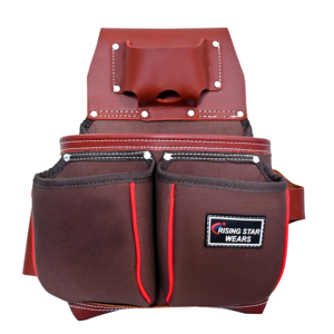 Heavy Duty <b>Leather</b> & Nylon <b>Tool</b> Pouch Belt Set for Carpenter Electrician Plumbing Waist OEM Multi Pockets Storage <b>Tool</b> Bags Set - Product Image 2