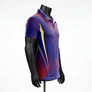 Chemises en tricot uni pour hommes avec impression de logo personnalisé, de haute qualité, décontractées, sublimées, à manches courtes, séchage rapide, respirantes, écologiques - Product Image 2