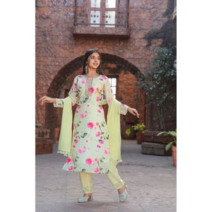Conjunto Elegante de Talla XL con Top y Pantalón para Fiesta con Dupatta - Product Image 4