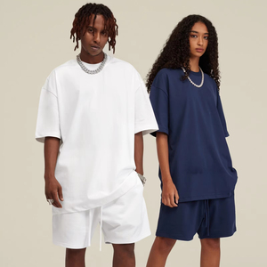 Ensemble 2 pièces tricoté personnalisé pour homme, été 2026, avec logo imprimé sur le devant, t-shirt et short - Product Image 6