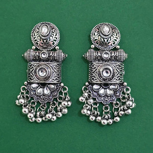 ต่างหูดีไซน์สวยงามแบบคลาสสิกเคลือบออกซิไดซ์ รุ่น 811309 - Product Image 2