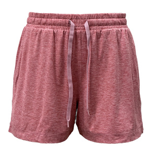 Excelente oferta en pantalones cortos deportivos informales Tejido de Jersey de doble melocotón Tejido de poliéster Space Dye Knit Cierre de cordón de cintura media suave - Product Image 1