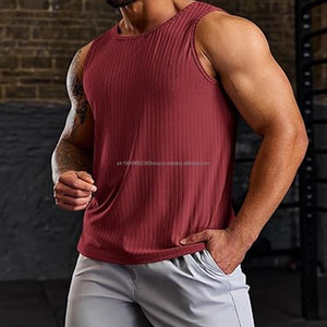 เสื้อกล้ามผ้าฝ้ายระบายอากาศได้ดีแขนกุดสำหรับผู้ชายเสื้อกล้ามสำหรับยิมซับเหงื่อได้ดีผ้าคอตตอน210gsm - Product Image 4