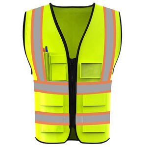 Hot Sales High Visibility Reflective Safety <b>Vest</b> Mens Unisex Waterproof Breathable Workwear <b>Top</b> Sleeveless Motorcycle <b>Neon</b> ANSI - Product Image 1