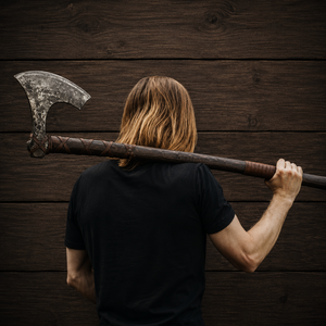 Hacha Vikinga Hecha a Mano – Hoja Nórdica Grabada con Mango de Madera, Hacha Nórdica con Acabado Envejecido para Hombres, Regalo Único para Él, Coleccionistas - Product Image 4