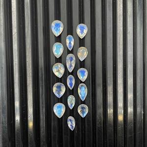 Lote de Piedras Preciosas Sueltas de Piedra Lunar Arcoíris Natural, Corte Pera, 7-10 mm, Certificadas por IGI, para Joyería - Product Image 2