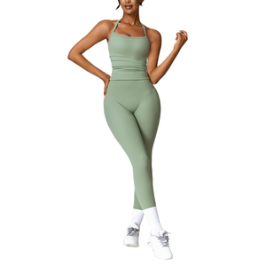Leggings Deportivos para Mujer, Transpirables, Antibacterianos, de Secado Rápido, con Diseño Sólido, Conjuntos de Yoga Deportivos - Product Image 4