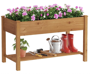Jardinera Elevada Grande de Estilo Rústico con Revestimiento de Vinilo, Ecológica, con Patas, para Cultivo de Vegetales y Flores en el Hogar - Product Image 4