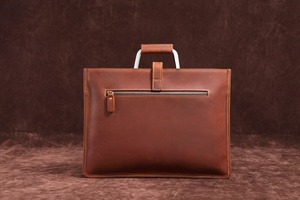 Porte-documents pour ordinateur portable en cuir véritable vintage durable pour hommes, usage quotidien au bureau, avec bandoulière convertible LLB-0368 - Product Image 4