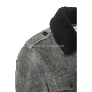 2025 Collection hiver manteau en cuir de vachette gris Original pour les femmes en gros de haute qualité à bas quantité minimale de commande manteaux de mode chauffants OEM - Product Image 5