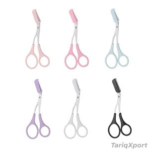 Tijeras de belleza de acero inoxidable con peine y cuchilla recta de punta afilada para recortar cejas y maquillaje - Product Image 5