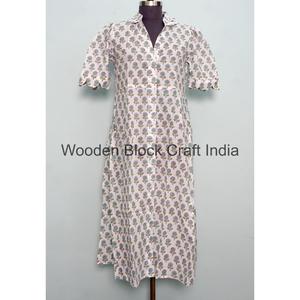 Vestido Midi Casual Vintage para Mujer, Elegante, Cuello en V, Manga Corta, Estampado Floral, 100% Algodón, Cintura Natural con Cinturón, Transpirable - Product Image 1